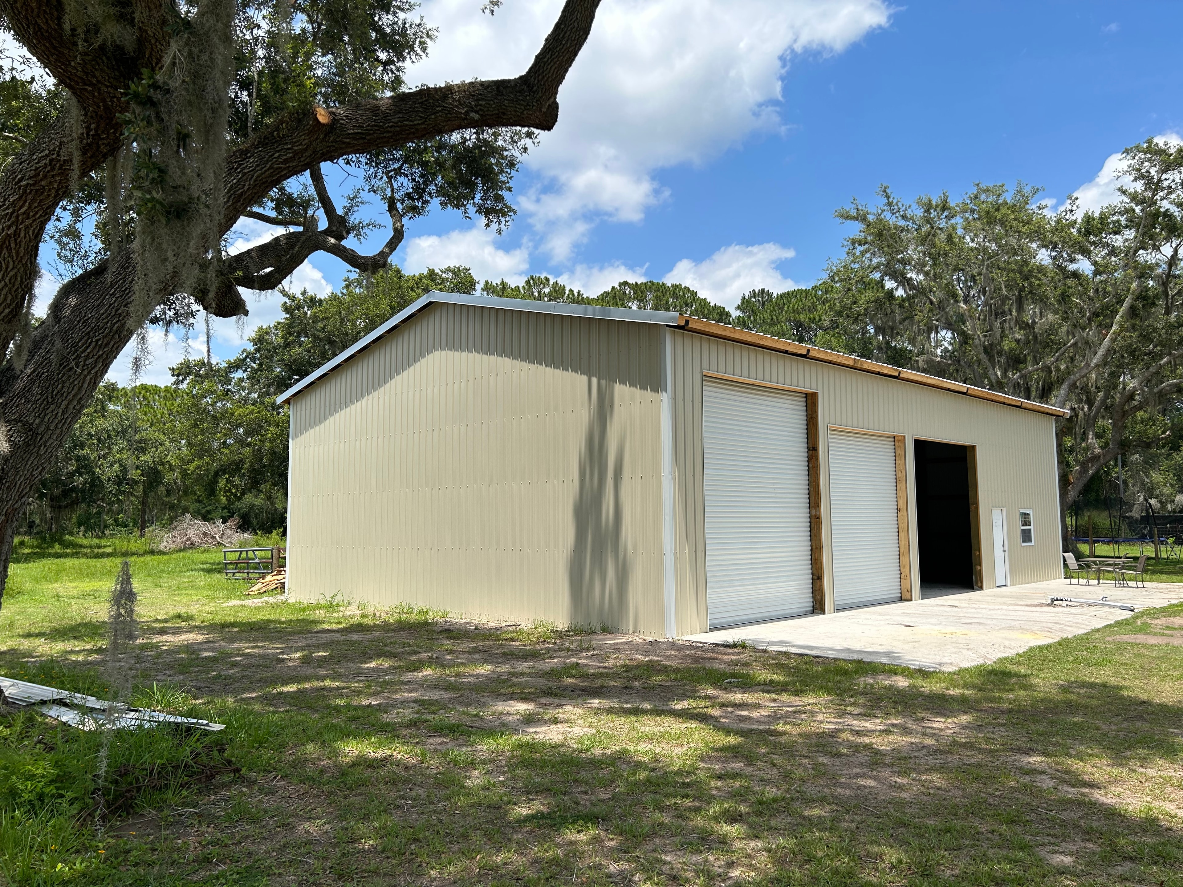 Horse barn with stalls and hay storage